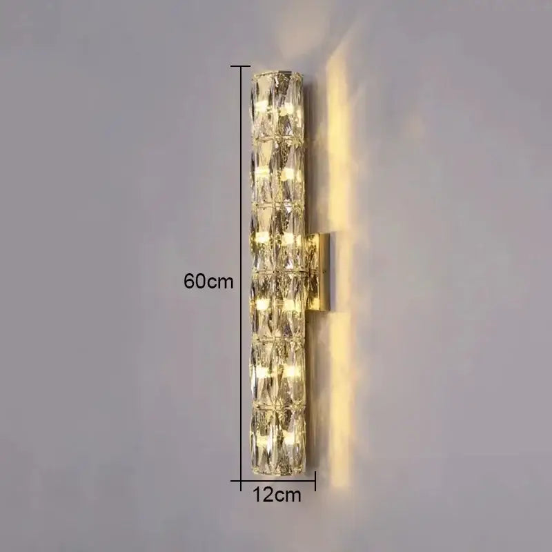 Modern clear faceted crystal wall lamp for luxury living room