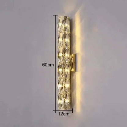 Modern clear faceted crystal wall lamp for luxury living room