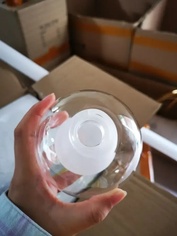 Modern clear & frosted glass ball pendant light dining room replacement