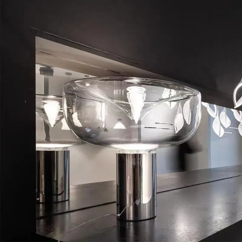 Modern clear glass aella table lamp for bedroom office decor