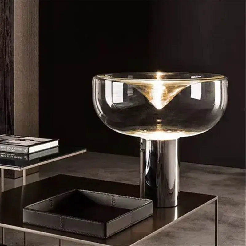 Modern clear glass aella table lamp for bedroom office decor