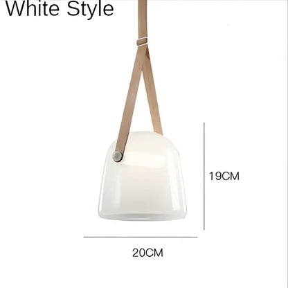 Modern clear glass and black leather pendant light fixture kitchen