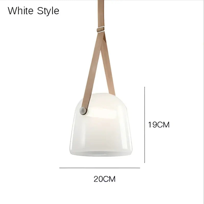 Modern clear glass and black leather pendant light fixture kitchen