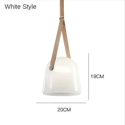 Modern clear glass and black leather pendant light fixture kitchen