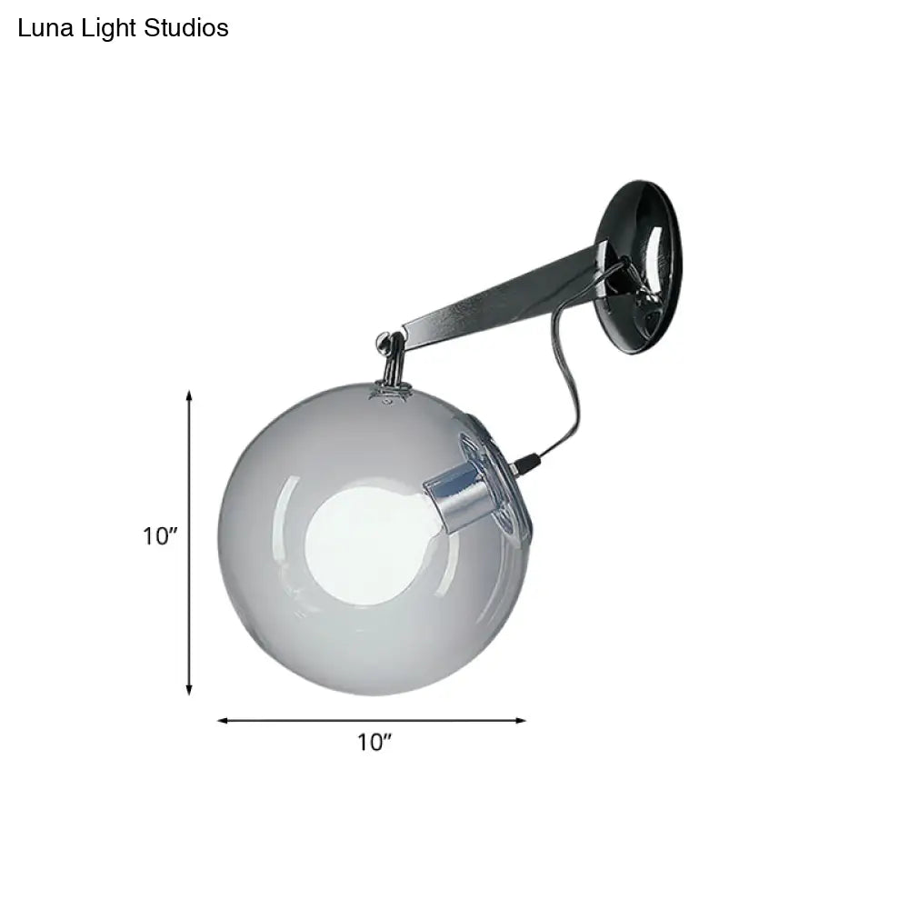 DecorBites™ Modern Clear Glass Bubble Wall Sconce with Chrome Mount - 10"/12" Wide