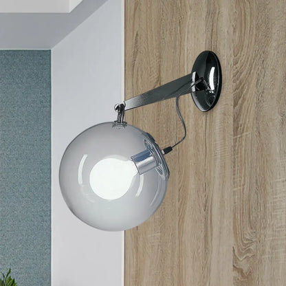 DecorBites™ Modern Clear Glass Bubble Wall Sconce with Chrome Mount - 10"/12" Wide