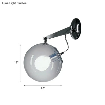 DecorBites™ Modern Clear Glass Bubble Wall Sconce with Chrome Mount - 10"/12" Wide