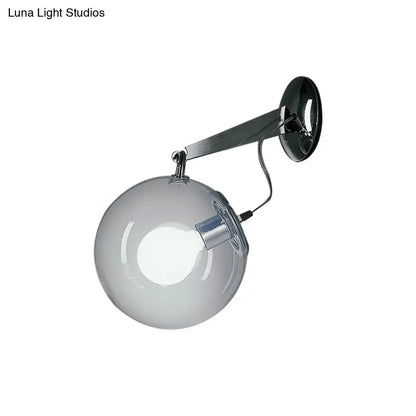 DecorBites™ Modern Clear Glass Bubble Wall Sconce with Chrome Mount - 10"/12" Wide