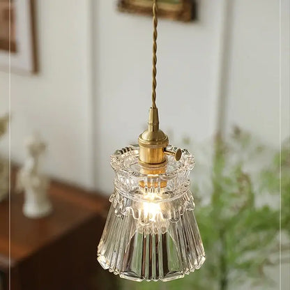 Modern clear glass copper pendant light kitchen hanging lamp