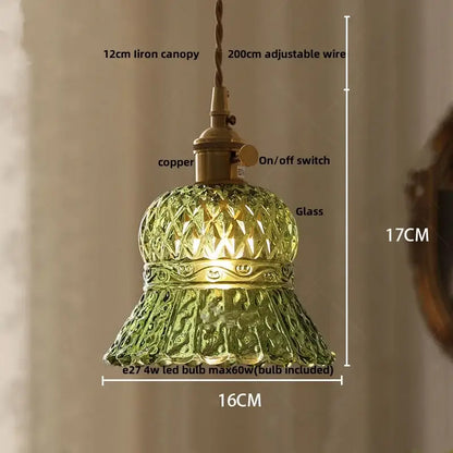 Modern clear glass copper pendant light kitchen hanging lamp