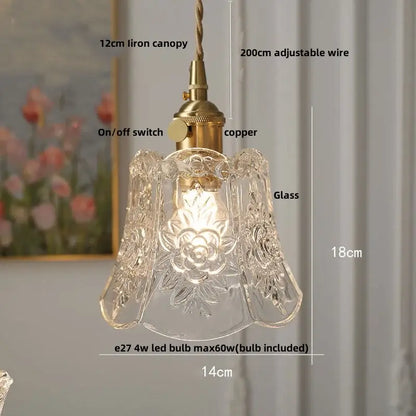 Modern clear glass copper pendant light kitchen hanging lamp