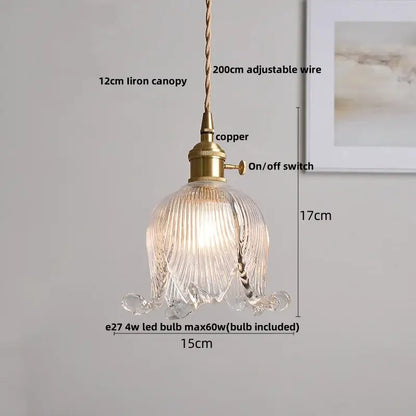 Modern clear glass copper pendant light kitchen hanging lamp