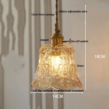 Modern clear glass copper pendant light kitchen hanging lamp