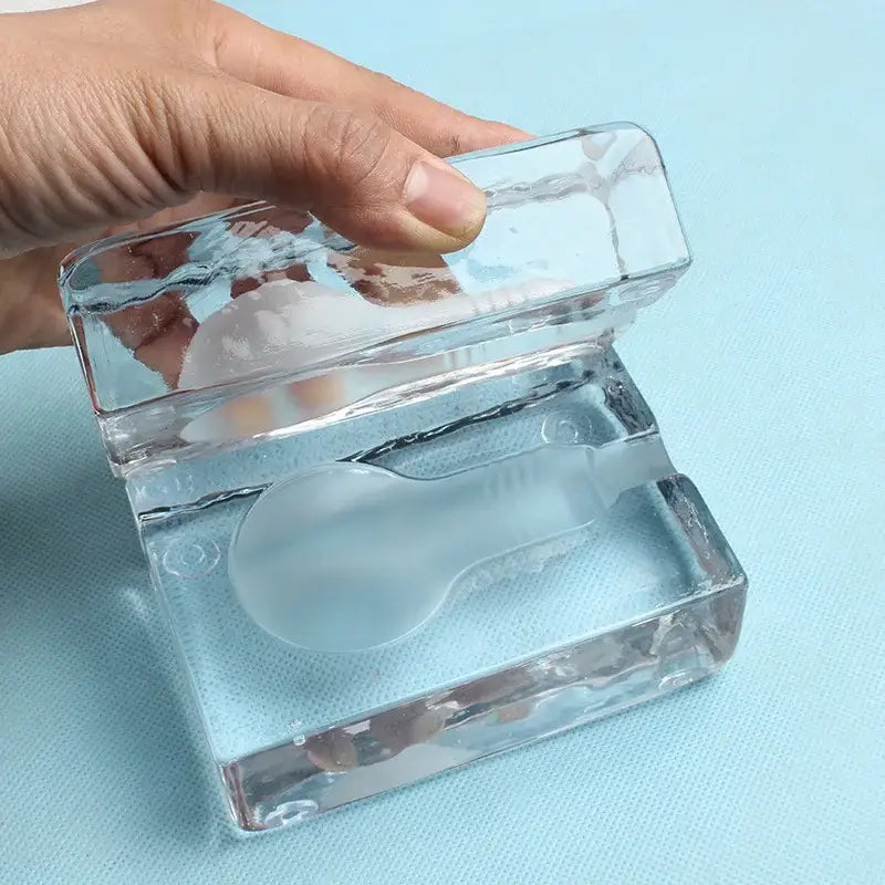 Modern clear glass cube led table lamp bedroom nightlight