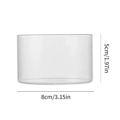Modern clear glass cup set for kitchen custard and dessert