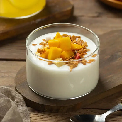 Modern clear glass cup set for kitchen custard and dessert