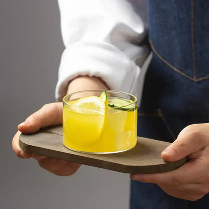 Modern clear glass cup set for kitchen custard and dessert