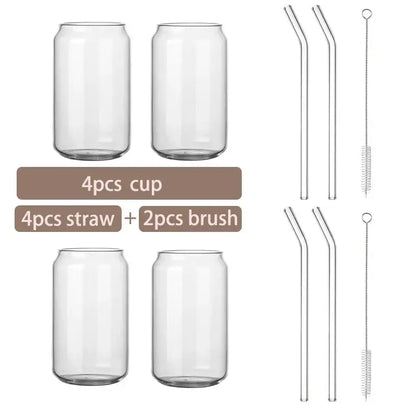 Modern clear glass cup with bamboo lid kitchen drinking mug