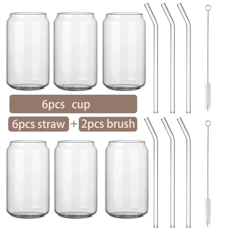 Modern clear glass cup with bamboo lid kitchen drinking mug
