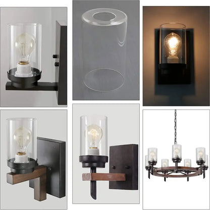Modern clear glass cylinder lamp shade for bathroom vanity light