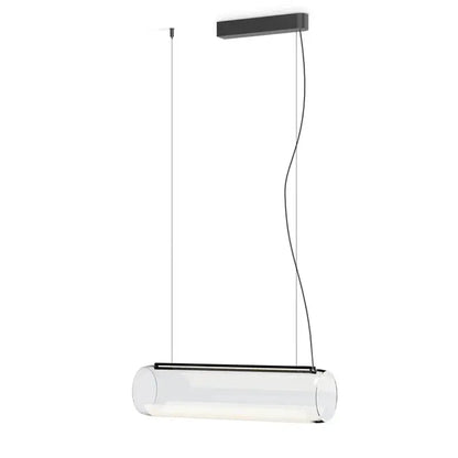 Modern clear glass cylinder pendant light dining room warm led