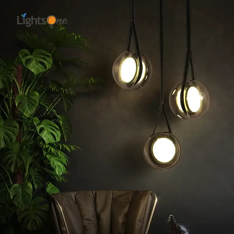 Modern clear glass designer pendant lights for bedroom
