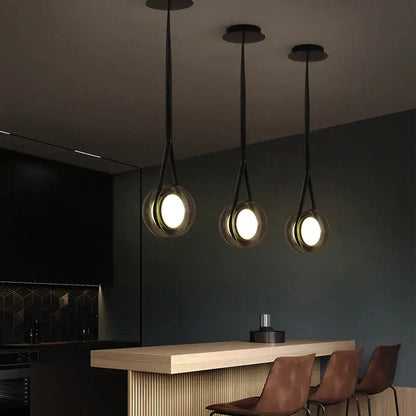 Modern clear glass designer pendant lights for bedroom