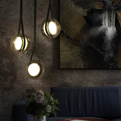 Modern clear glass designer pendant lights for bedroom