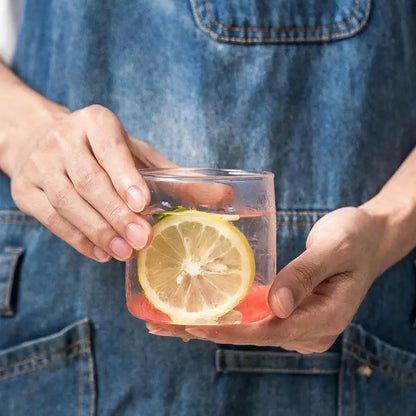 Modern clear glass drinkware cup set kitchen tumblers