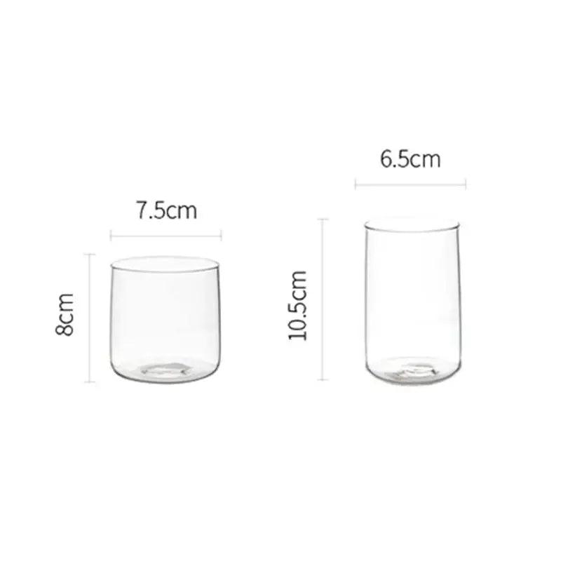 Modern clear glass drinkware cup set kitchen tumblers