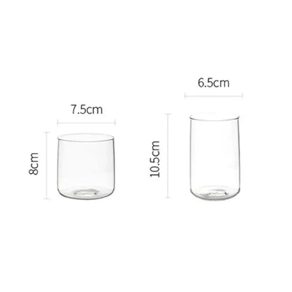 Modern clear glass drinkware cup set kitchen tumblers