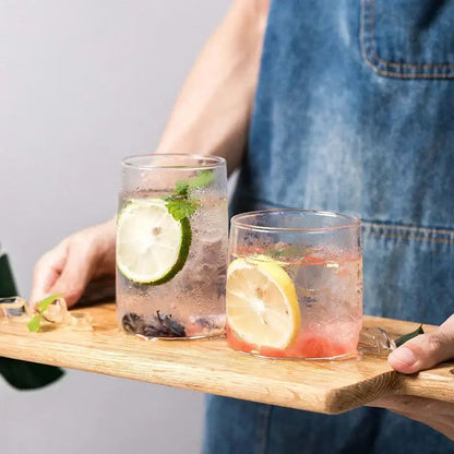 Modern clear glass drinkware cup set kitchen tumblers