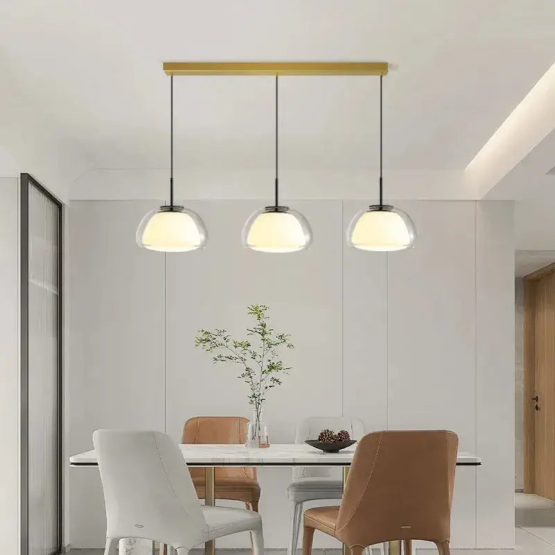 Modern clear glass jelly pendant lamp for living room dining room