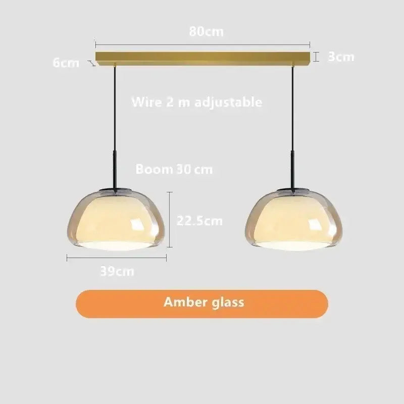 Modern clear glass jelly pendant lamp for living room dining room