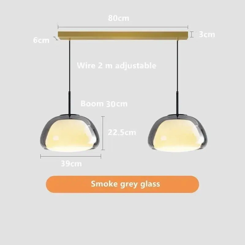 Modern clear glass jelly pendant lamp for living room dining room