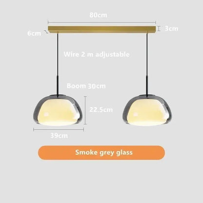Modern clear glass jelly pendant lamp for living room dining room