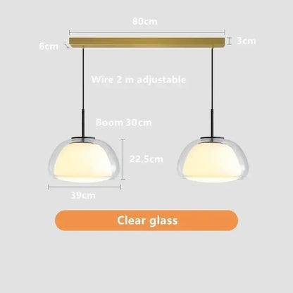 Modern clear glass jelly pendant lamp for living room dining room