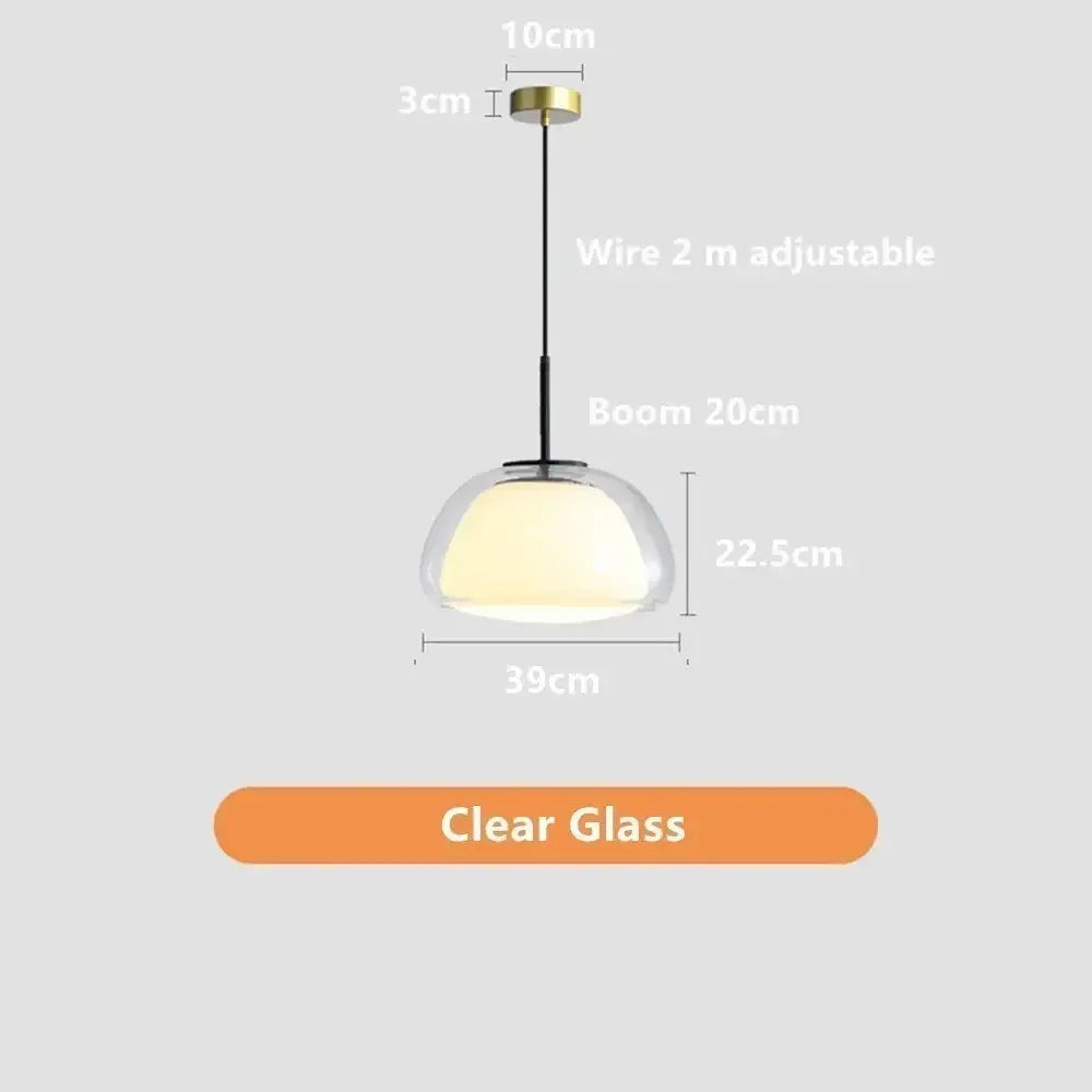 Modern clear glass jelly pendant lamp for living room dining room