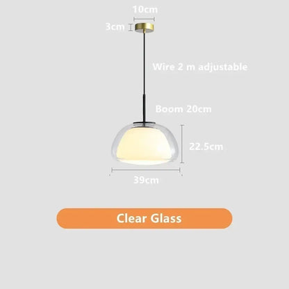 Modern clear glass jelly pendant lamp for living room dining room