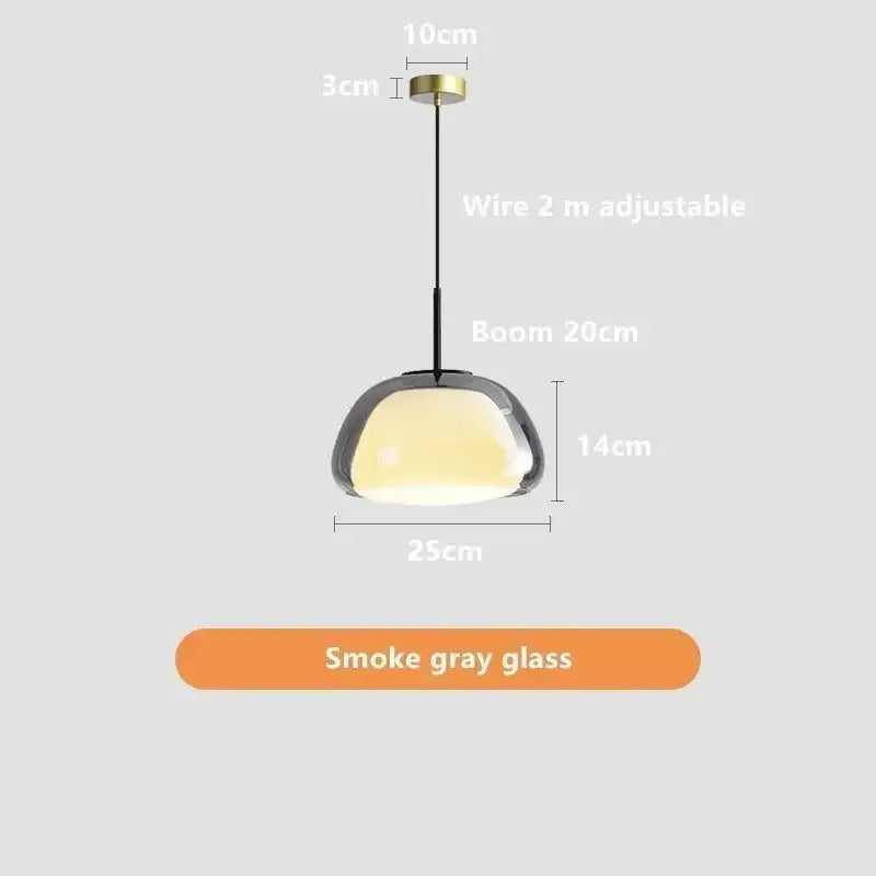 Modern clear glass jelly pendant lamp for living room dining room
