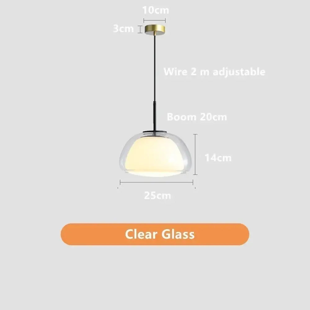 Modern clear glass jelly pendant lamp for living room dining room