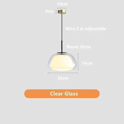Modern clear glass jelly pendant lamp for living room dining room