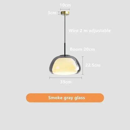 Modern clear glass jelly pendant lamp for living room dining room