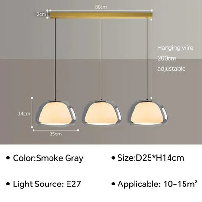 Modern clear glass jelly pendant lamp for living room dining room