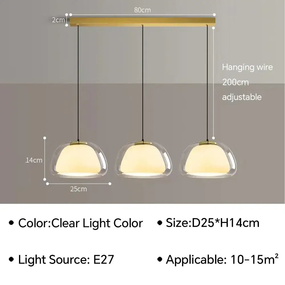 Modern clear glass jelly pendant lamp for living room dining room