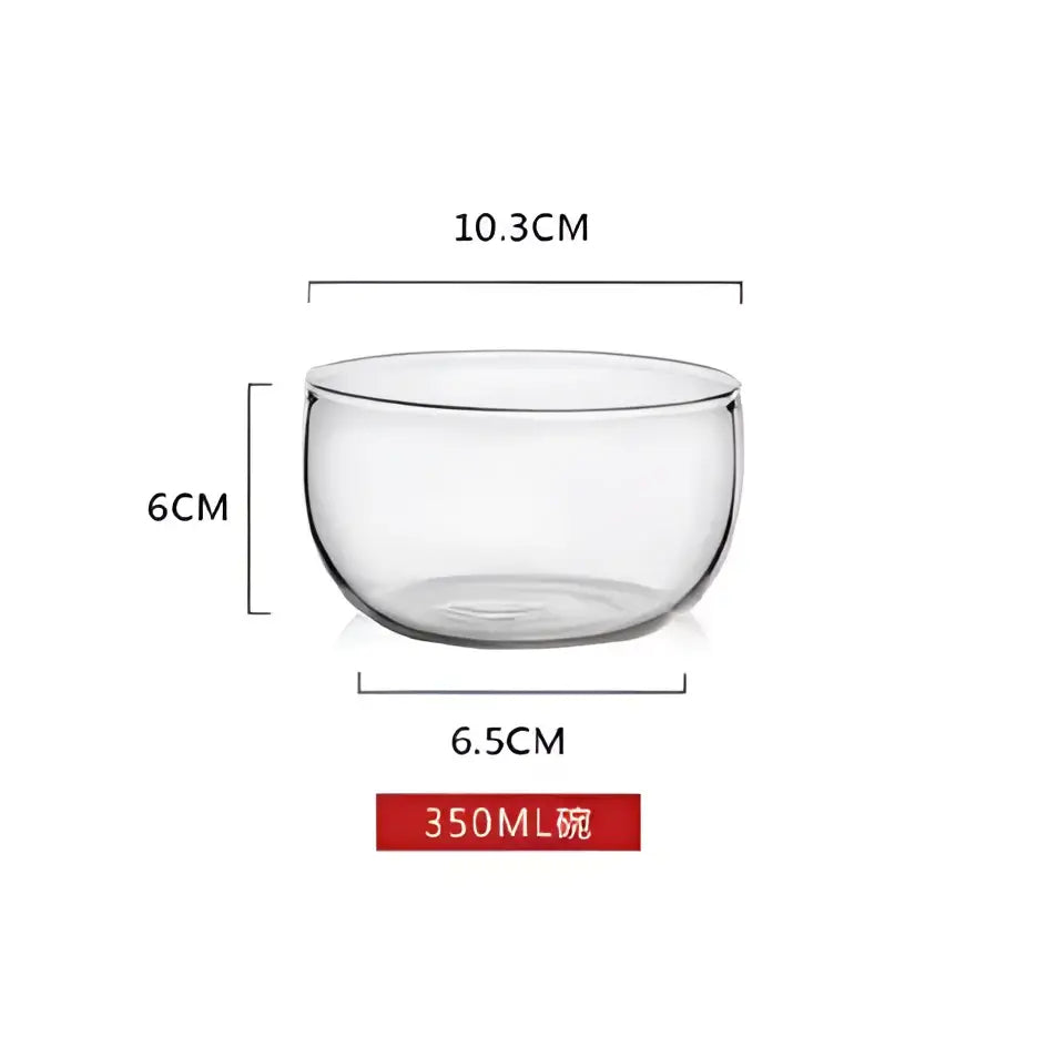 Modern clear glass salad bowl set kitchen food storage box
