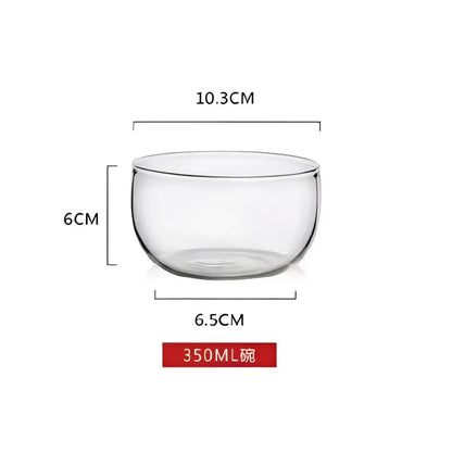 Modern clear glass salad bowl set kitchen food storage box