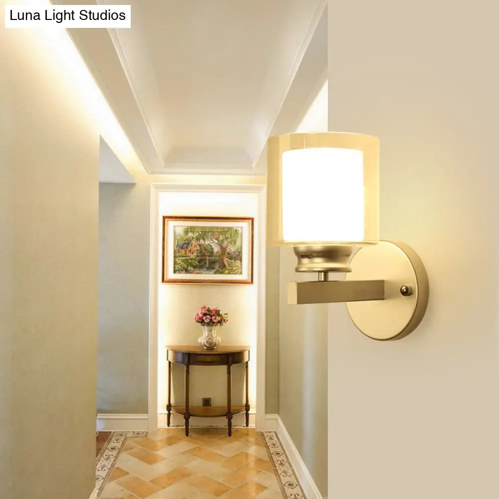 DecorBites™ Modern Clear Glass Sconce Lighting - 1 Light Wall Mounted Fixture in Black/Chrome
