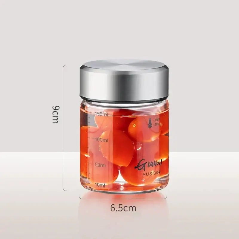 Modern clear glass sealed jug kitchen storage jar with stainless lid