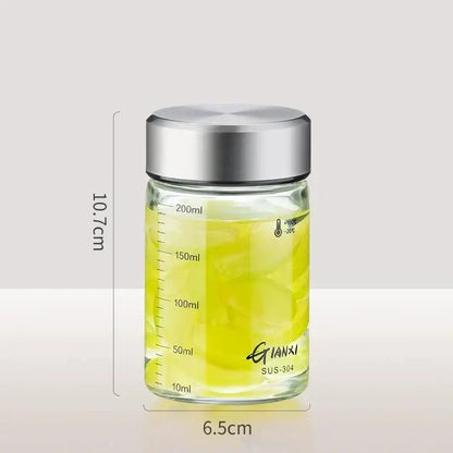 Modern clear glass sealed jug kitchen storage jar with stainless lid